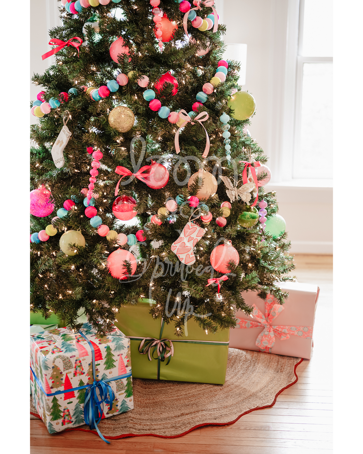 loom & co x spruced up tree skirt | cherry