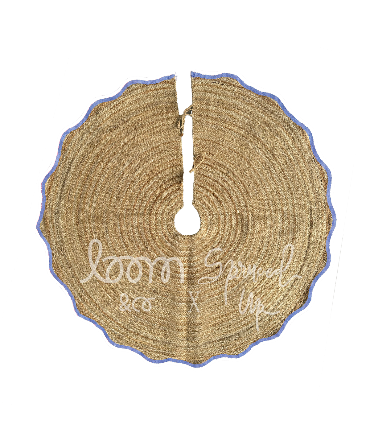 loom & co x spruced up tree skirt | cornflower
