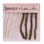 loom & co x india hicks | shuffle & deal | moss | color card