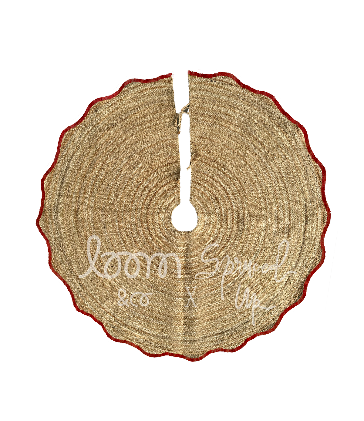 loom & co x spruced up tree skirt | cherry