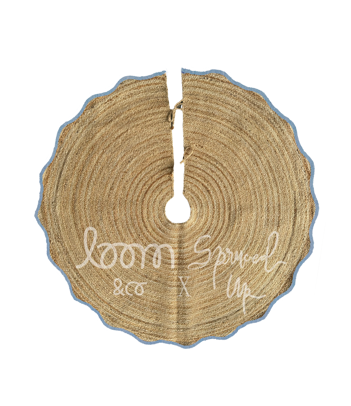 loom & co x spruced up tree skirt | hydrangea