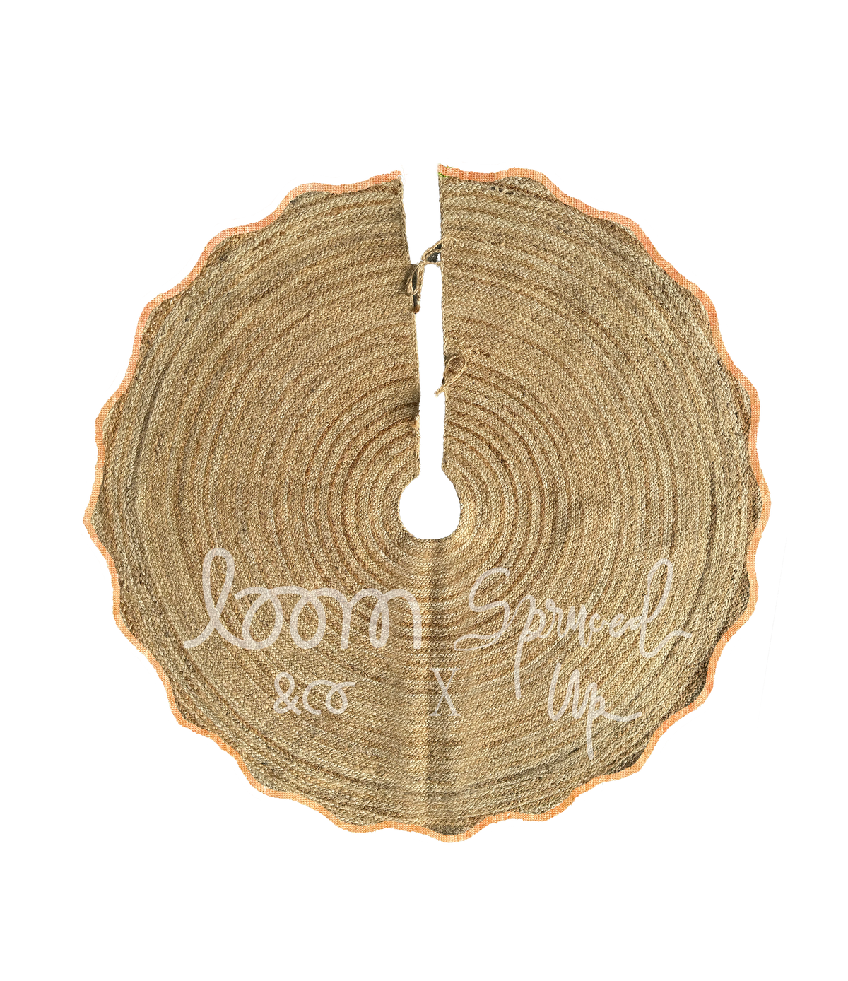 loom & co x spruced up tree skirt | tangerine